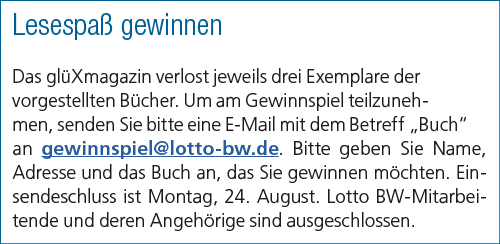 Lesespa gewinnen Das gl Xmagazin verlost jeweils drei Exemplare der vorgestellten B cher. Um am Gewinnspiel teilzune...