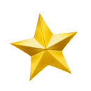 Goldener f nfzackiger Stern mit dreidimensionaler Pr gung auf wei em Hintergrund. Beschreibung von KI generiert